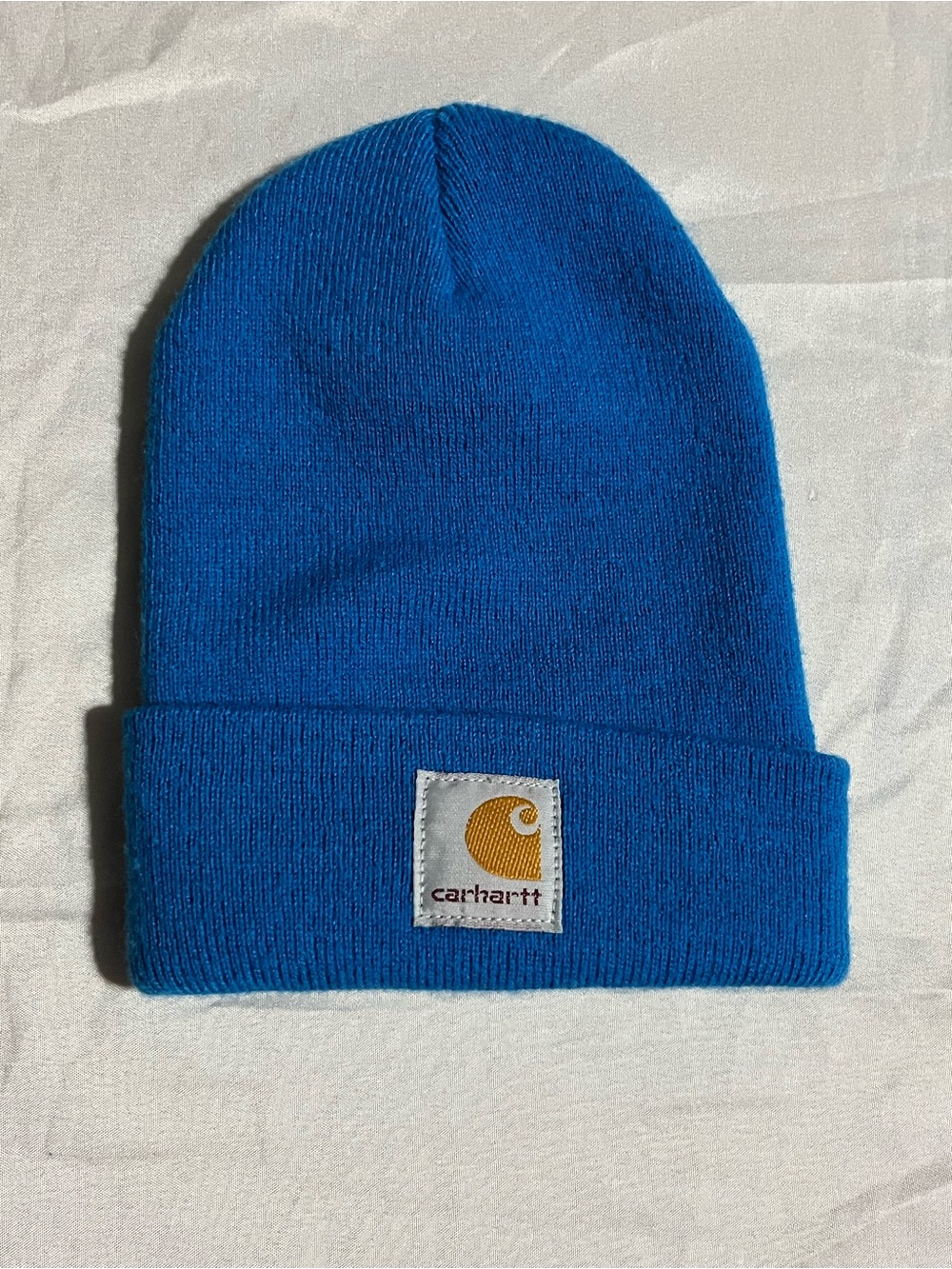 Carhartt Beanie Hat in Royal Blue with Gold Logo Size Infant/Toddler